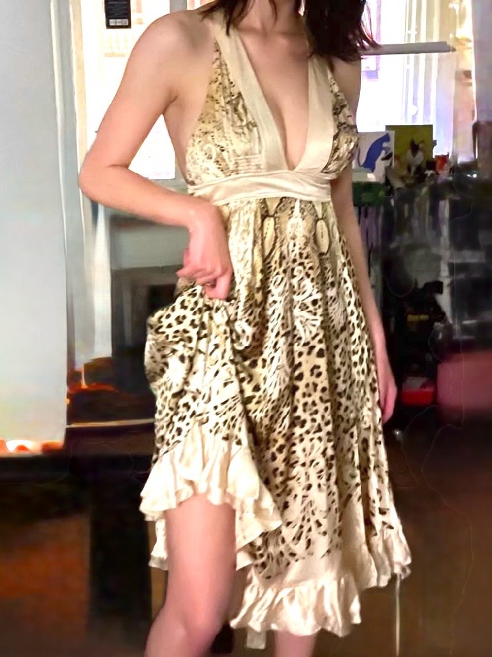 Roberto Cavalli Vintage Like New 100% Silk Leopard Print Wrap dress Sz.38 XS /S - Picture 1 of 13